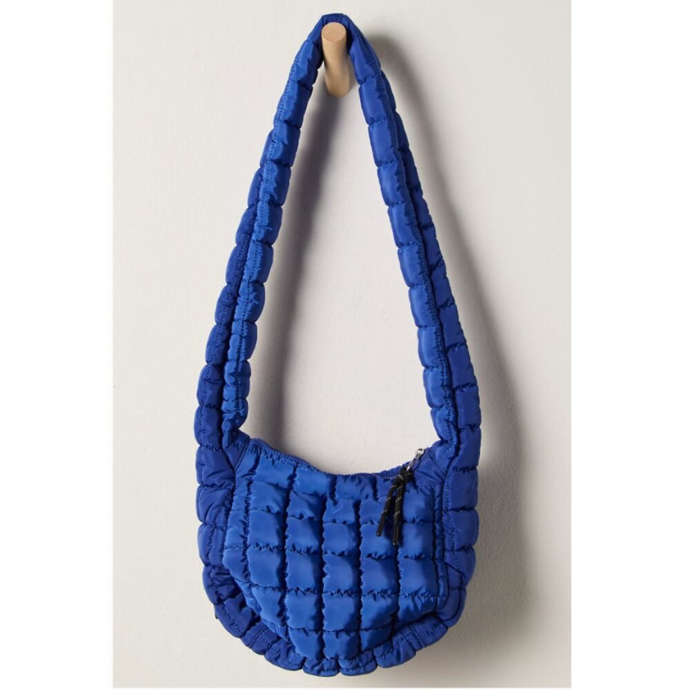 Free People Mini Carryall Sling Bag - Quilted Carryall Athletic Blue - Picture 8 of 12